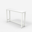 Table console 120x40cm métal blanc meuble d'entrée en bois Welcome light 