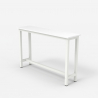Table console 120x40cm métal blanc meuble d'entrée en bois Welcome light 
