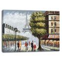 Tableau et peinture de paysage urbain peinte à la main 120x90cm Paris Love Vente