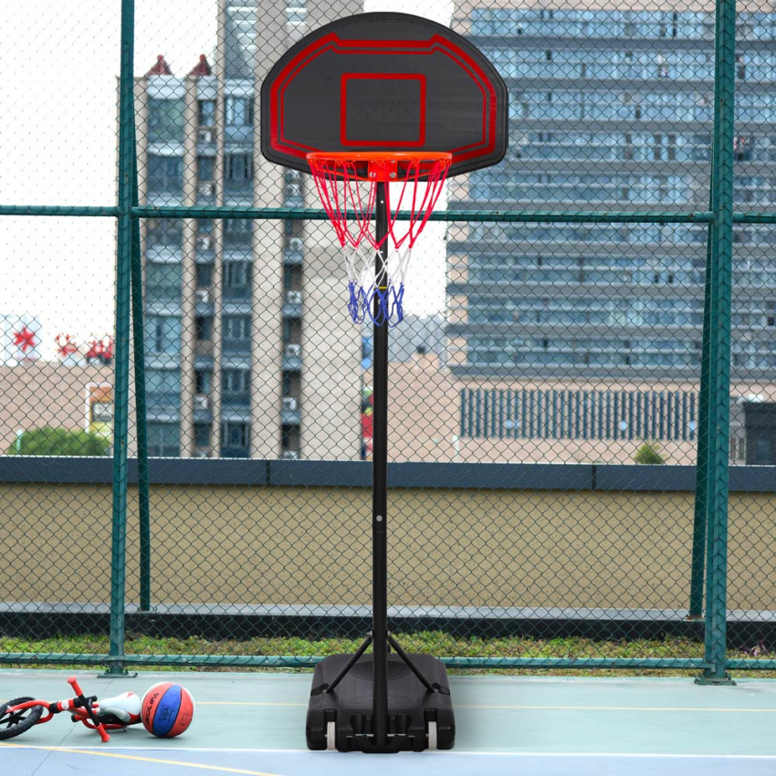Panier de basket pro réglable avec roues de transport et cerceau