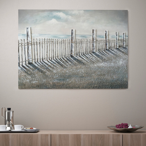 Peinture tableau paysage nature toile peinte à la main 120x90cm Fence Promotion