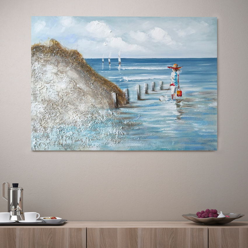 By The Seashore Tableau peint à la main paysage nature toile 120x90cm