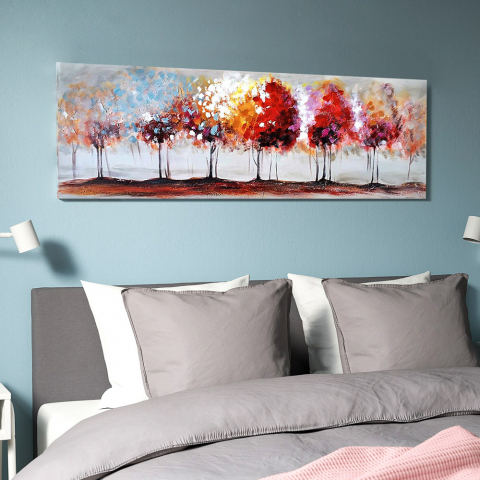 Tableau de paysage nature peinte à la main sur toile 140x45cm Four Seasons Promotion