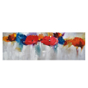 Peinture florale tableau peint à la main sur toile 140x45cm Flower Vente