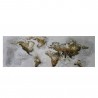 Tableau design planisphère peint à la main sur toile 140x45cm World Map Vente