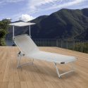 20 transats de plage bains de soleil en aluminium avec pare-soleil Nettuno Catalogue