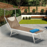 2 transats de plage bains de soleil en aluminium Santorini Limited Edition Modèle