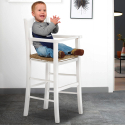 Chaise haut pour enfants tabouret haut avec assise en paille Baby Offre