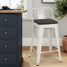 tabouret de bar design industriel en métal bois de style steel wood top Prix