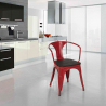 chaises design industriel en bois et métal de style cuisines de bar steel wood arm 