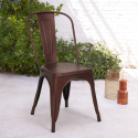 chaise de cuisine design industriel vintage en métal shabby chic style Lix steel old Remises