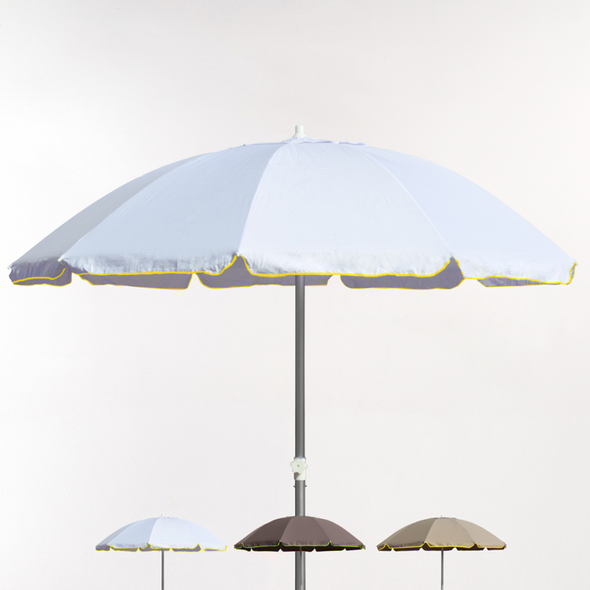 Parasol de plage 220 cm en Coton Coupe-Vent Edition Limitée Rome NATURE Promotion