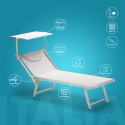 4 Bains de soleil professionnels transats de plage aluminium Italia Offre
