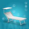 4 Bains de soleil professionnels transats de plage aluminium Italia Offre