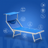 4 Bains de soleil professionnels transats de plage aluminium Italia 