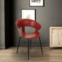 Chaise design moderne en métal polypropylène pour cuisine bar restaurant Evelyn 