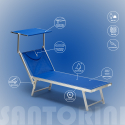 4 transats de plage bain de soleil professionnels en aluminium Santorini 