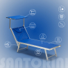 4 transats de plage bain de soleil professionnels en aluminium Santorini 