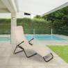 2 transats pliants bain de soleil pour jardin et plage en acier Pasha Modèle
