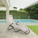 4 transats pliants bain de soleil pour jardin et plage en acier Pasha 