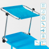 4 transats de plage bain de soleil de jardin pliant en aluminium Cancun Dimensions