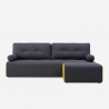 Canapé 3 places confortable de style moderne en tissu avec méridienne Luda Offre