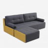 Canapé 3 places confortable de style moderne en tissu avec méridienne Luda Réductions