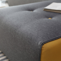 Canapé 3 places confortable de style moderne en tissu avec méridienne Luda Achat