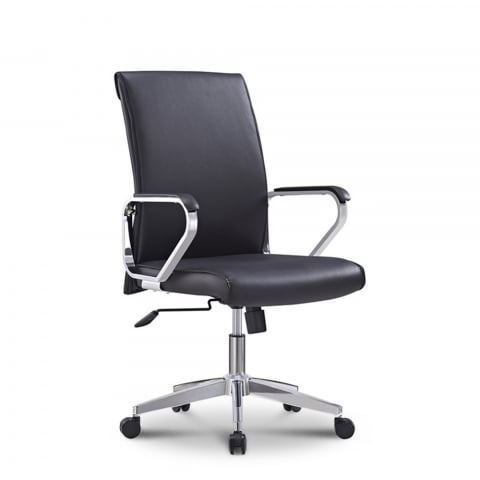 Chaise de bureau ergonomique pivotante élégante en acier similicuir Cursus