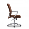 Chaise de bureau ergonomique pivotante élégante en acier similicuir Cursus Coffee Remises