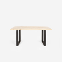 Table à manger 160x80 en bois et métal rectangulaire style industriel Rajasthan 160 Dimensions