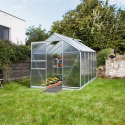 Serre de jardin en aluminium polycarbonate avec porte et fenêtre 183x305x205cm Pavonia Catalogue
