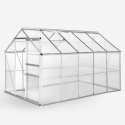 Serre de jardin en aluminium polycarbonate avec porte et fenêtre 183x305x205cm Pavonia Vente