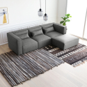 Canapé 3 places modulable et moderne en tissu avec méridienne pour salon Solv Offre