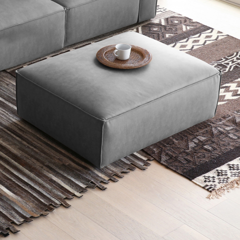 Pouf repose-pieds rectangulaire en tissu pour canapé design moderne Solv Promotion