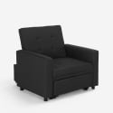 Fauteuil convertible lit 1 place avec accoudoirs design moderne Brooke 