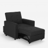 Fauteuil convertible lit 1 place avec accoudoirs design moderne Brooke 