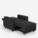 Fauteuil convertible lit 1 place avec accoudoirs design moderne Brooke 