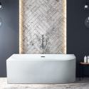 Baignoire autoportante avec coin arrondi résine fibre de verre Panarea Dimensions