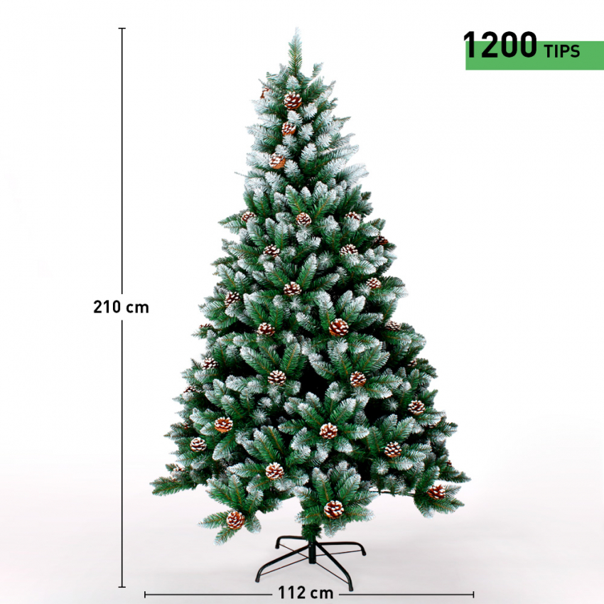 Sapin de Noël artificiel mince avec support vert 210 cm PVC