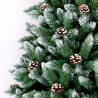 Sapin de Noël artificiel vert 210 cm branches en PVC avec neige et décorations Tampere Réductions