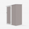 Abri de jardin en tôle galvanisée cabanon gris pour outils Amalfi 143X89x186cm Réductions