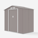 Abri de jardin en tôle galvanisée grise Chalet 213x127x195cm Remises