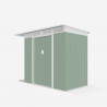Abri de jardin tôle galvanisée verte pour outils Tyrol NATURE 257X142x184cm Remises