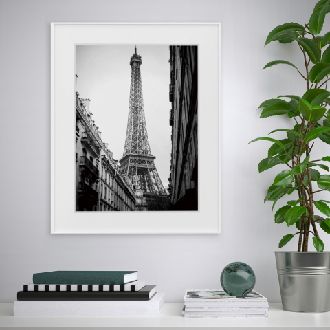 Tableau impression photographie Paris noir et blanc 40x50cm Variety Eiffel Promotion