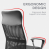 Chaise de bureau fauteuil ergonomique rembourré tissu respirant Adflatus Réductions