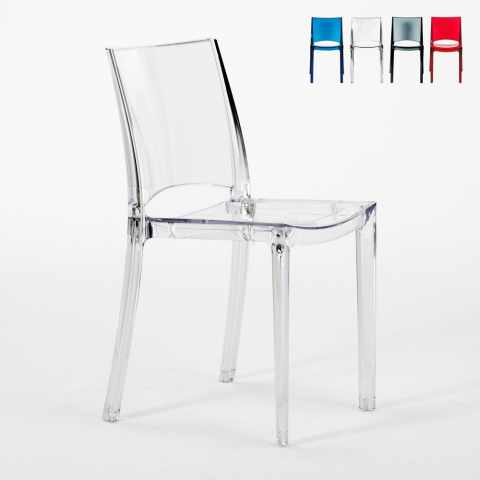 Chaise transparente salle à manger bar empilable B-Side Grand Soleil Promotion