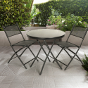Table ronde + 2 chaises pliantes pour jardin extérieur design moderne Bitter Vente