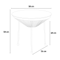 Table de jardin ronde 50 cm tissage de cordes spaghetti desgn en verre Rose 