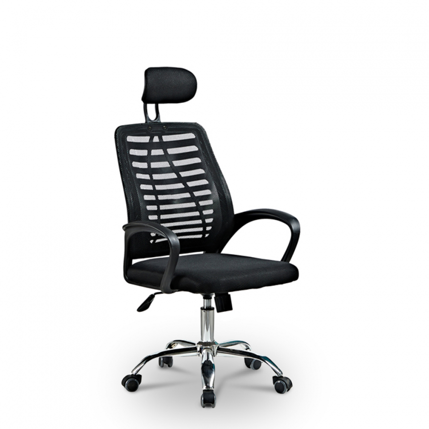 Chaise de bureau ergonomique avec tissu respirant et appui-tête Equilibrium